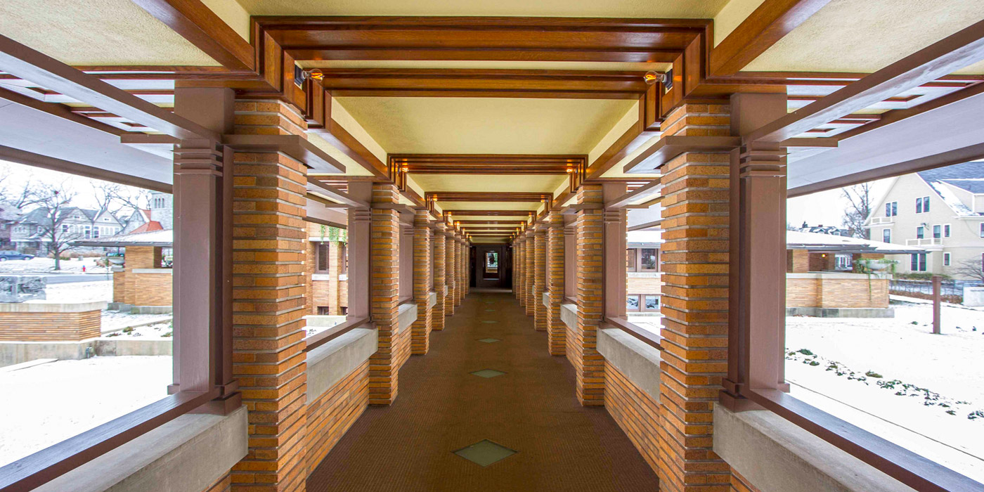Hallway at Frank Lloyd Wright's Darwin Martin House