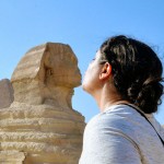 Kelsey kissing the Sphinx in Egypt