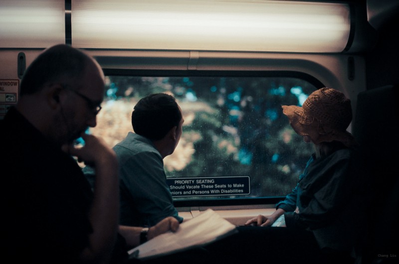 People Watching on the Train, San Francisco, California