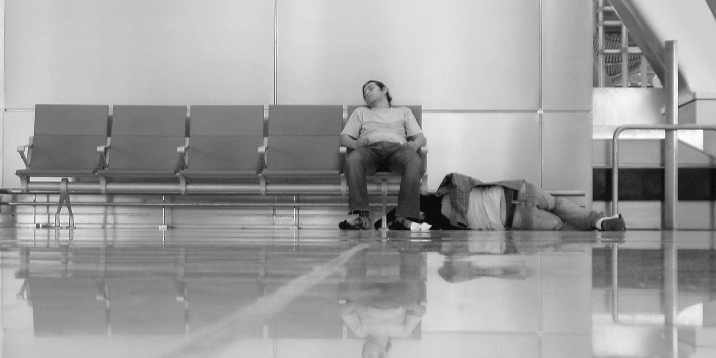 Sleeping in Madrid Airport