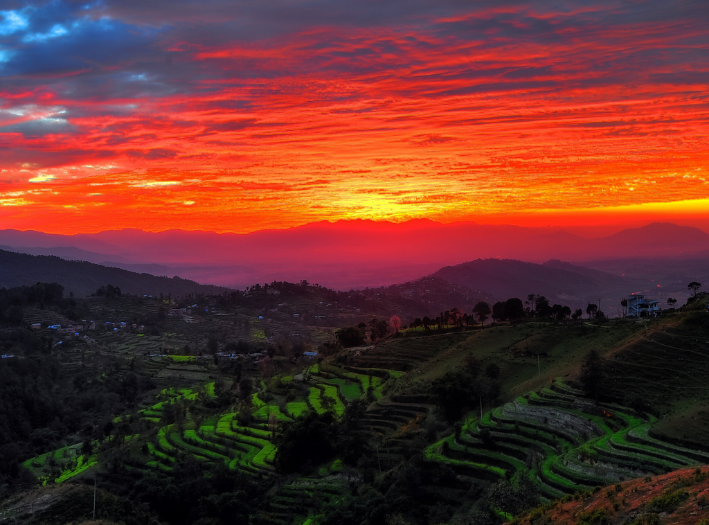 Sunset Over Kathmandu Valley, Nepal