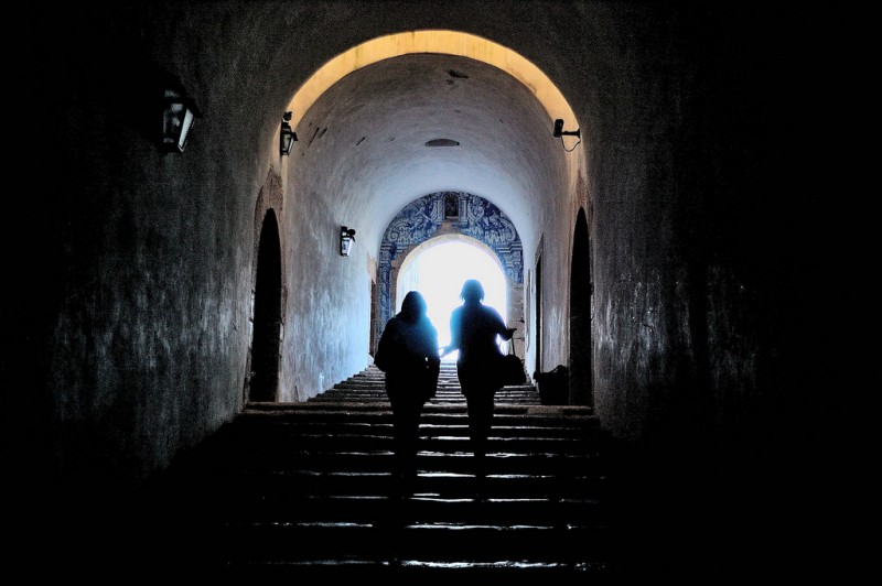 Women on Dark Staircase, Portugal